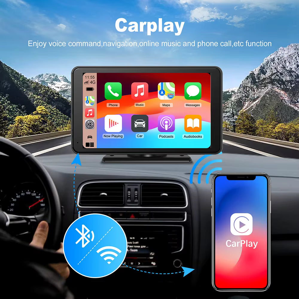 CarPlay Auto Scherm 7 Inch – Plug and Play Dashboard Display