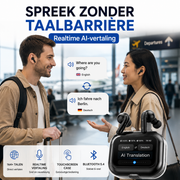 AI Vertaal Oordopjes | Realtime Translator Earbuds | Smart Display Case | Bluetooth 5.4